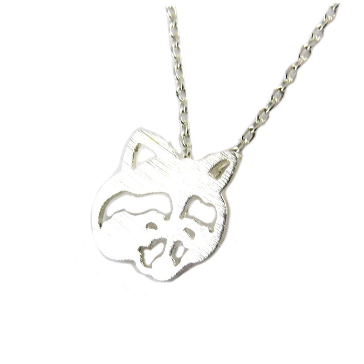 

7bis [Q1500] - Колье ручной работы Енот серебро - 12x12 мм.