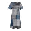 Women's Summer Dress Loose Beach Vacation Casual Round Neck Short Sleeve Sundress With Pocket Short Sleeve Shirt Dress