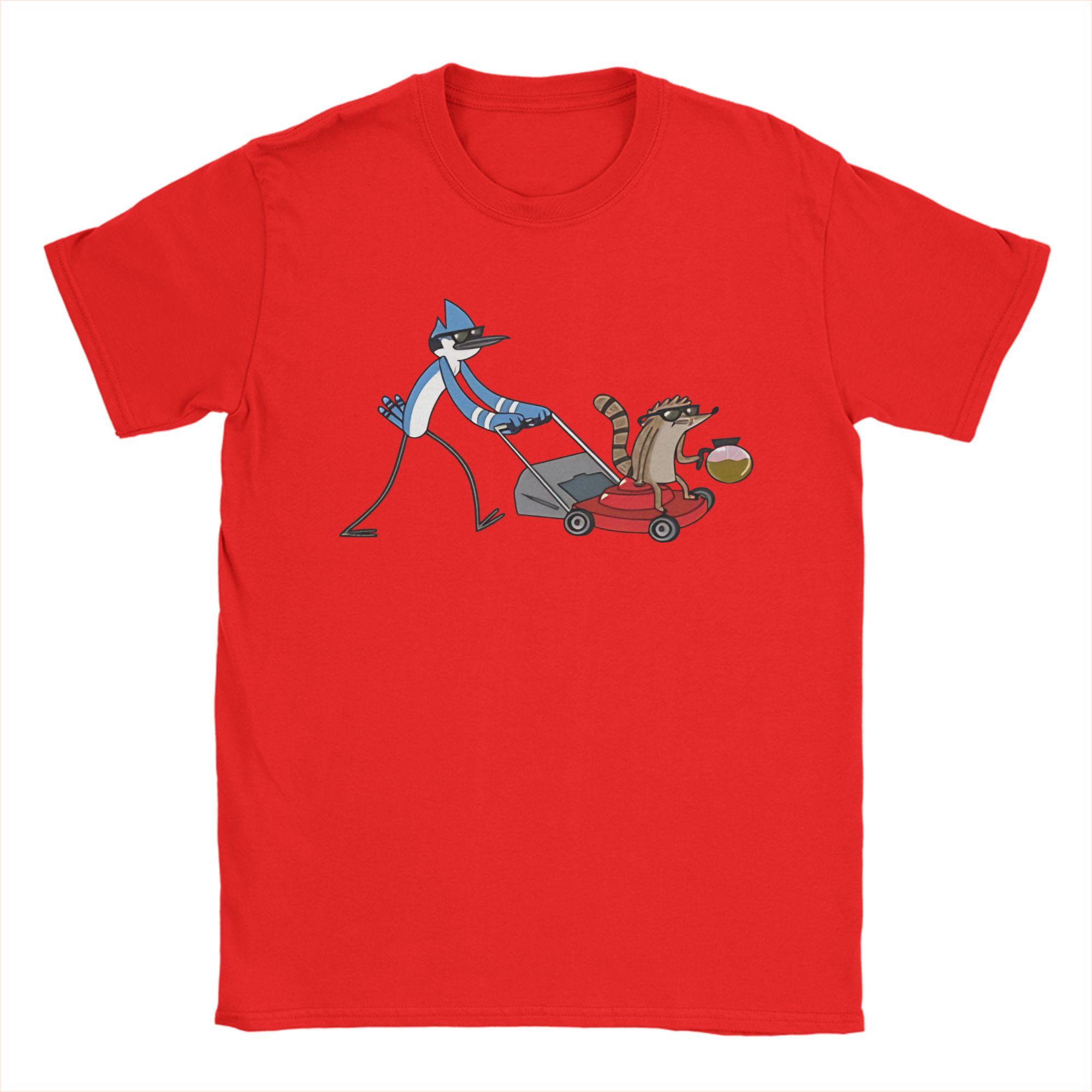 

Vintage TShirt Beach Regular Show Fashion T Shirts 100 Cotton Tshirt for Men Y2K Basic Loose Short Sleeve Tees S