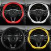 Premium Perforated PU Leather & Carbon Fiber Steering Wheel Cover, Non-Slip & Breathable, Universal Fit for 14.5-15 Inch Wheels
