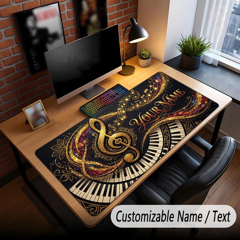 Music General Theme Custom Mouse Pad Personalized With Name Text Customized Desk Mat For Office Home Decor