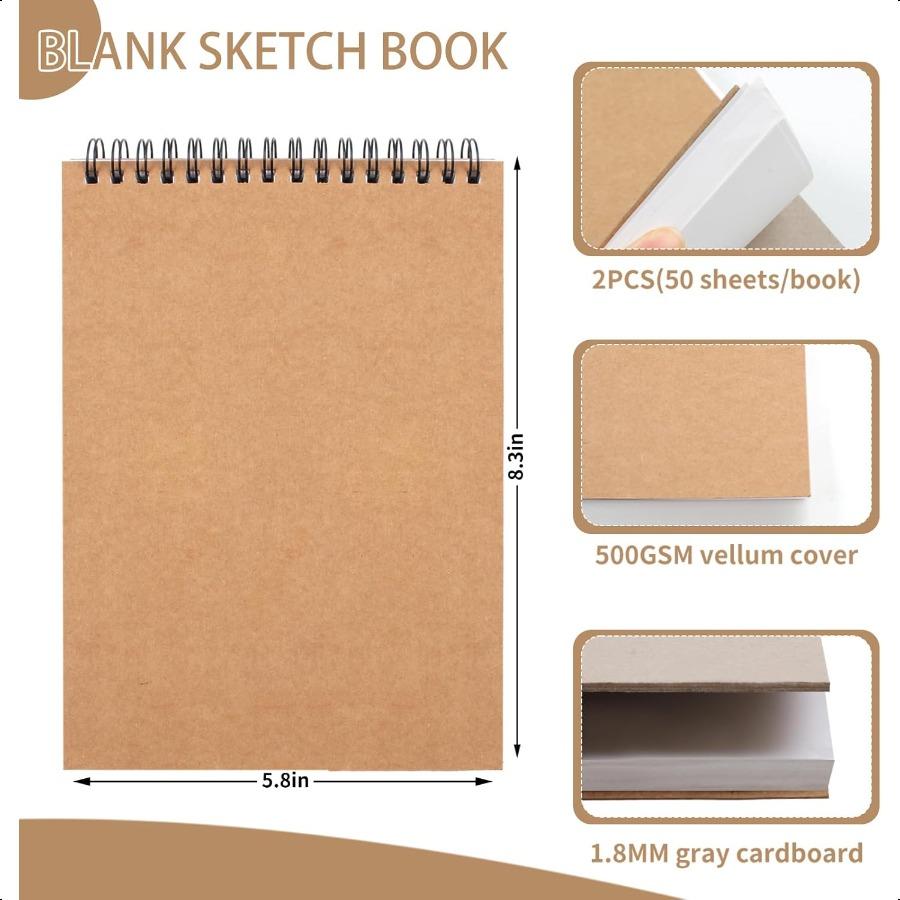 

Utron 2 шт. Скетчбук 5,8 x 8,3 Маленький блокнот для эскизов 100 г/м² 68 фунтов Скетчбук для рисования A5 Бумага для рисования Плотный Маленький блокнот для рисования United States