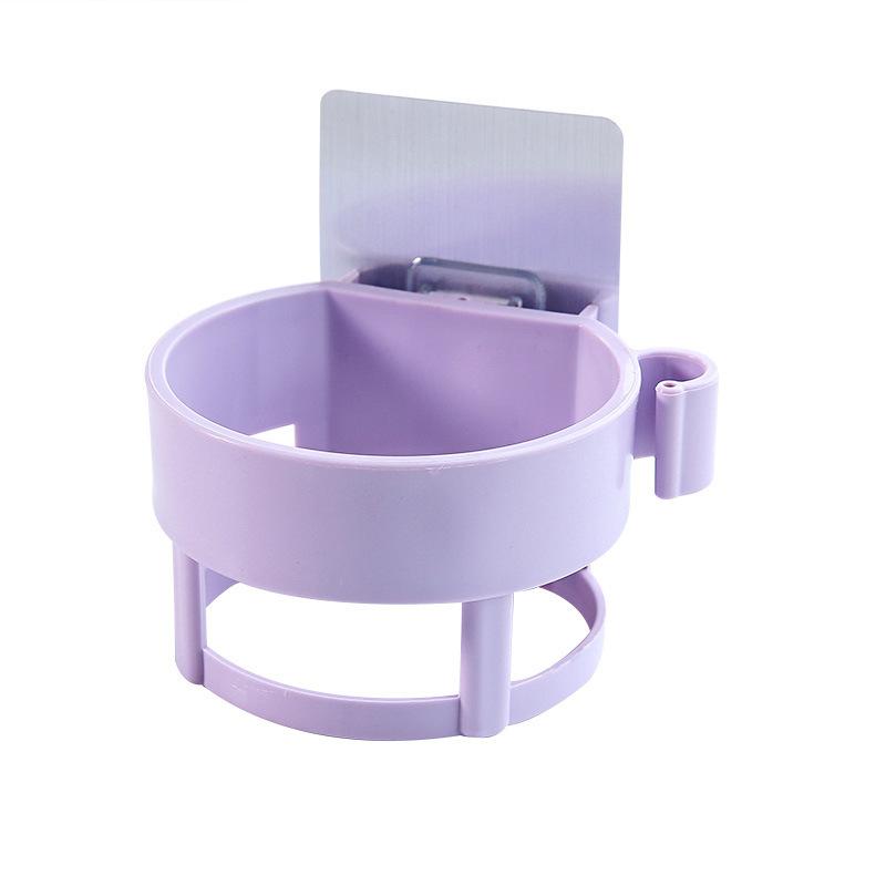 

1шт держатель для фена настенный безударный держатель для фена вращающаяся присоска кронштейн для хранения фена дома 1PCS фиолетовый