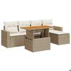 VidaXL Garden Lounge Set with Cushions 6 Pcs Beige Braided Resin 3327026