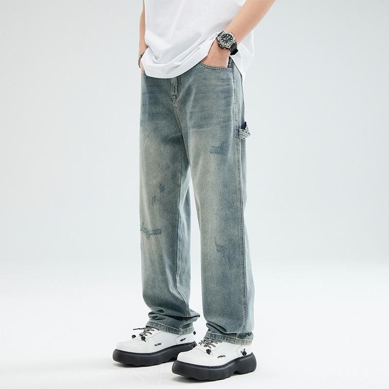Nowe Dżinsy Wiosenne i Letnie Klasyczne Japońskie Luźne Proste Wszechstronne Dżinsy