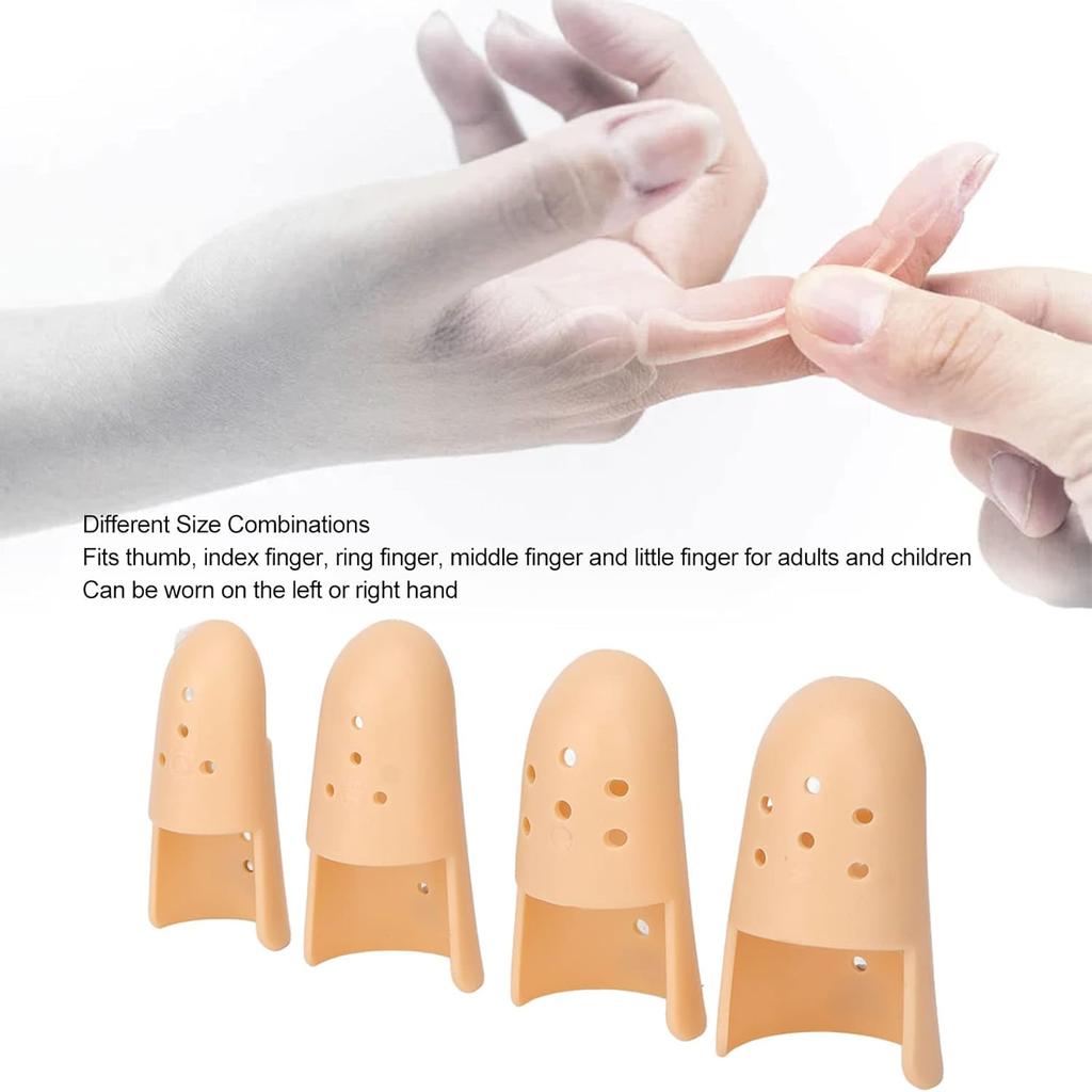 Finger Splint, 4 Sizes Breathable Plastic Thumb Splint Finger Protectors for Arthritis Sprains Strains