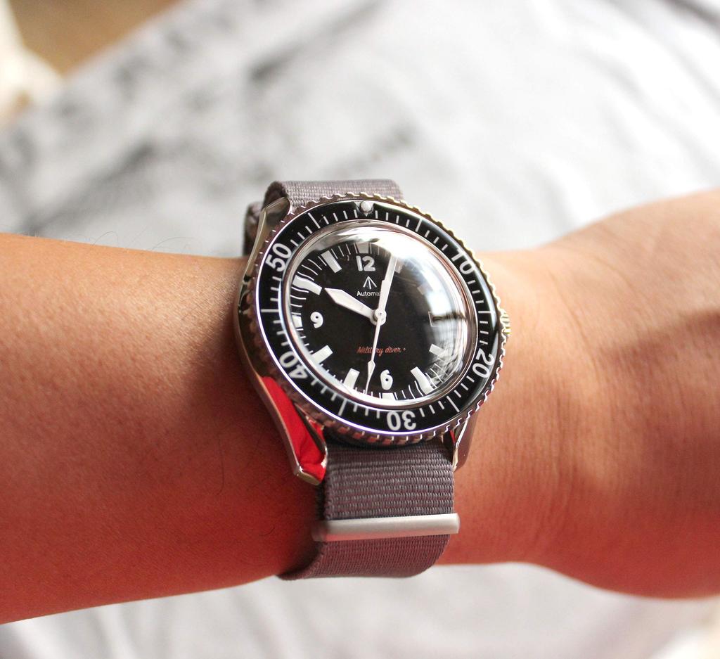 Uhr Militäruhr NAVAL MILITARY WATCH Automatik ROYAL Military Diver TYPE [Naval co.] MIL.-05 SV/Grau