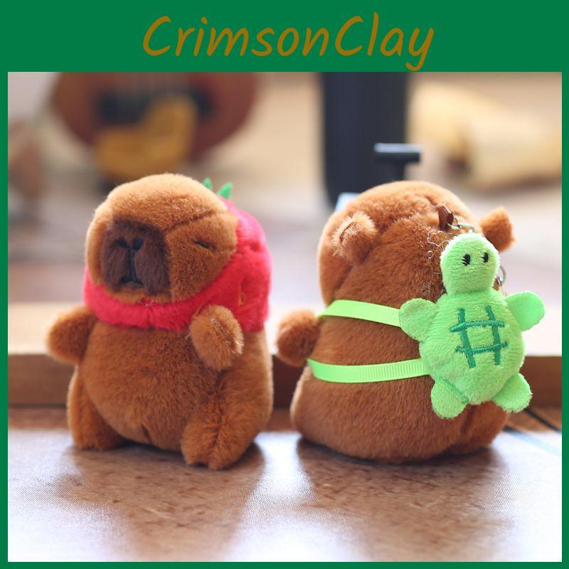 Capybara Plush Keychain Toy Pp Cotton Stuffed Bag Decor For Children Gift