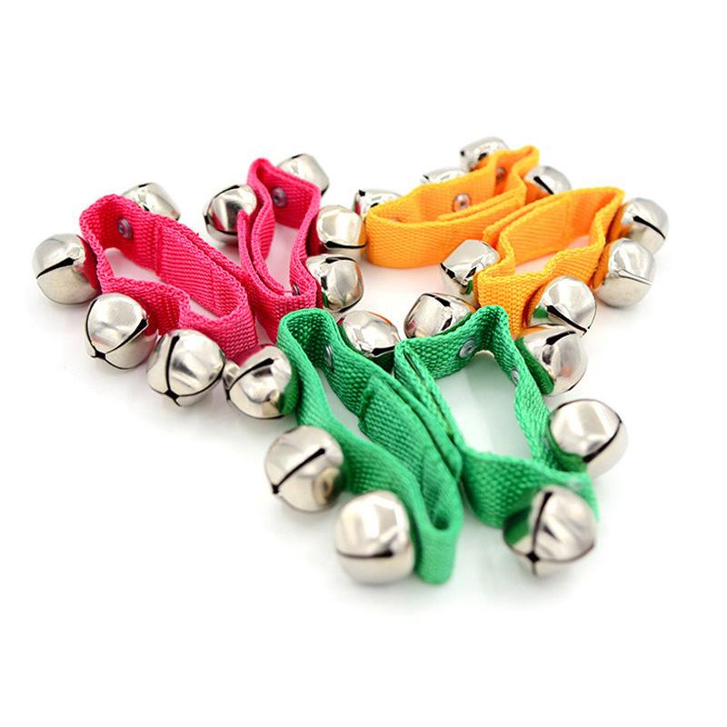 

6PCS Wrist Hand Band Jingle Bells Percussion Shakers Kids Music Educational Toy For Early Childhood Development Party Favors