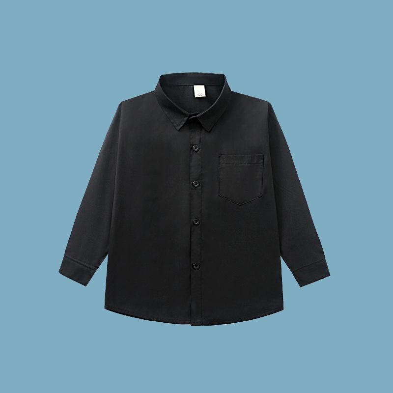 Camicia da divisa scolastica nera da ragazzo con alta solidità del colore