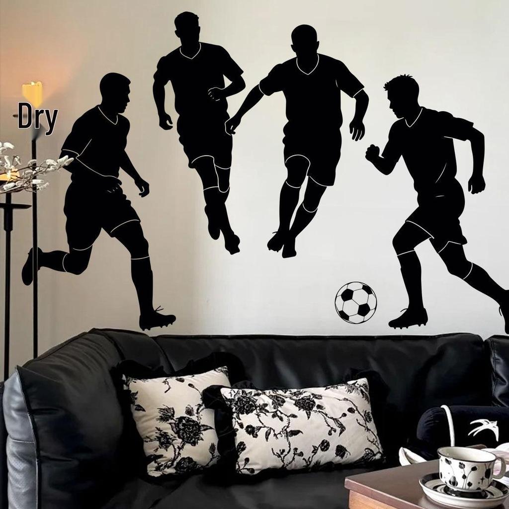 World Cup Football Player Silhouette Electrostatic Window Stickers for Event Decor