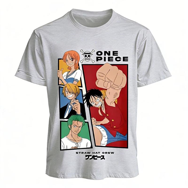 

One Piece Anime Luffy Straw Hat Crew Cotton T Shirt Men Women 2026 Summer Graphic Print Casual Short Sleeve Tee Streetwear Tops S
