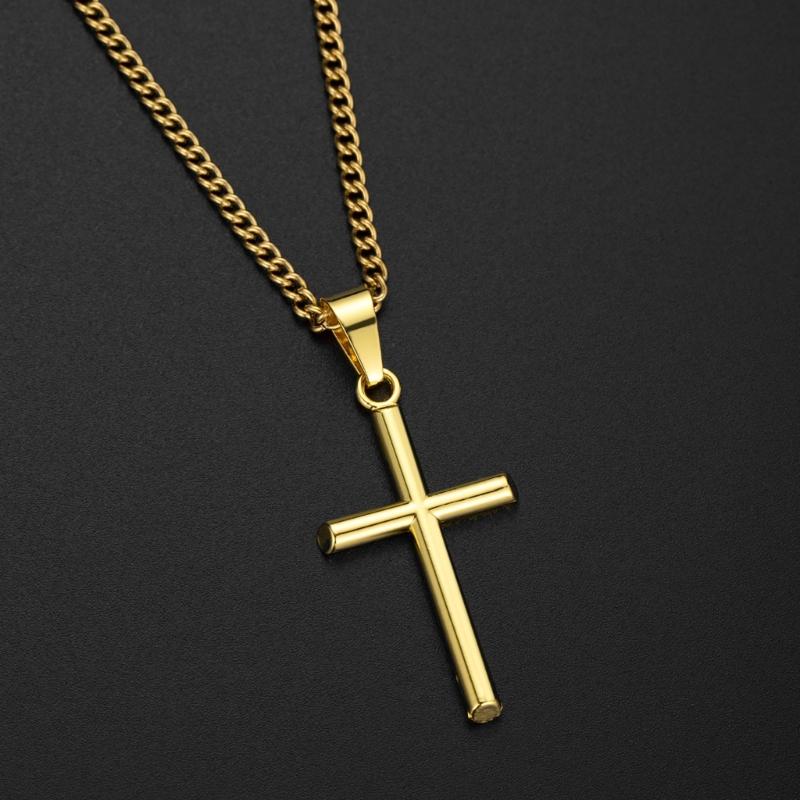 Elegant Crosses Necklace Charm Sturdy Alloy Pendant Comfort Fits with Adjustable Length Chain for Everyday Wear