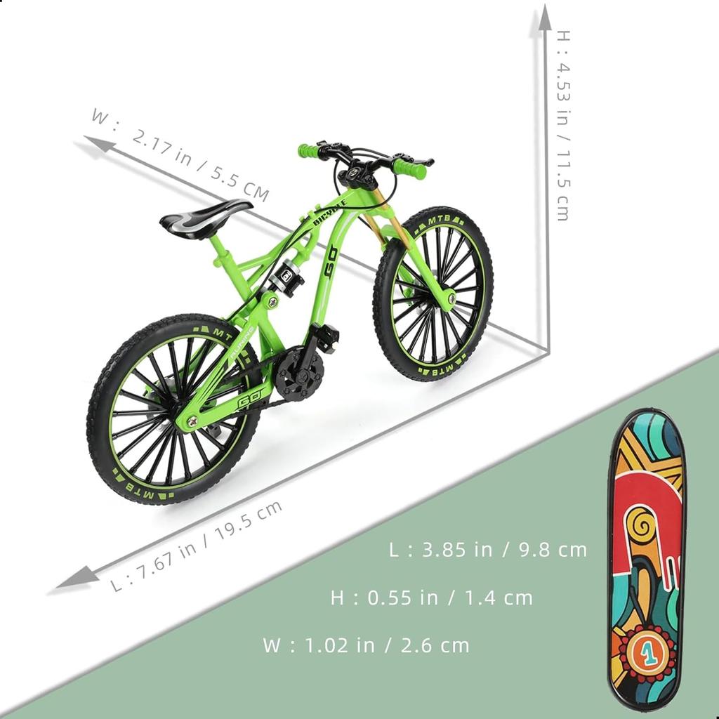 Hračka na prstové kolo v měřítku 1/8 Ozdoba na mini kolo pro domácí zdobení tlakově litého kovového modelu s figurkou Finger Skateboard