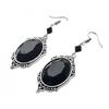 Jun'an Gothic Black & Red Crystal Halloween Earrings