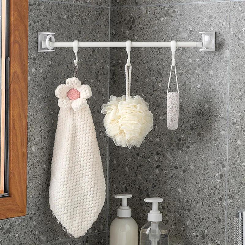 360° Rotatable Retractable Pole Fixator for Non-drilling Strong Adhesive Hooks Towel Rod Shower Curtain Rod Bracket Glass hook