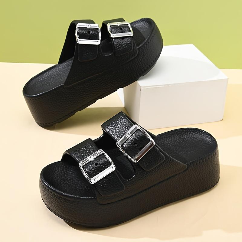 

Thick-Soled Height-Increasing Slippers - Fashionable Wear-Resistant Beach Sandals for Women - Versatile Vacation & Casual Attire Shoes 36