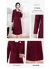 Elegant Winter Plus-Size Mid-Length Faux Two-Piece Dress for Mother-in-Law's Wedding Banquet 2025