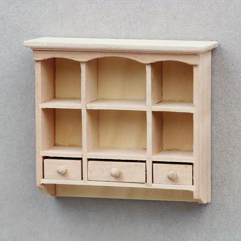 1/12 Scale Miniature Wooden Unfinished Cabinet Wall Cabinet Ornament - DIY Miniature Photography Props- Seasonal Decor - Perfect Gift