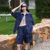 Summer Denim Set for Men's Women 2 Piece Casual Short Sleeve Boxy Shirt Tops and Shorts Pants Lounge Sets Outfits