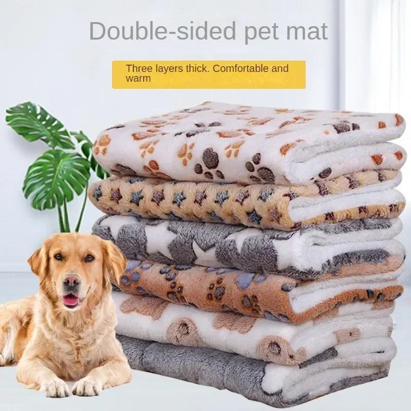 Thicken Soft Pet Sleeping Mat - Warm Dog Cat Bed Blanket Rug Suitable for Puppy Kitten Small Large Dogs Comfortable Pet Bedding