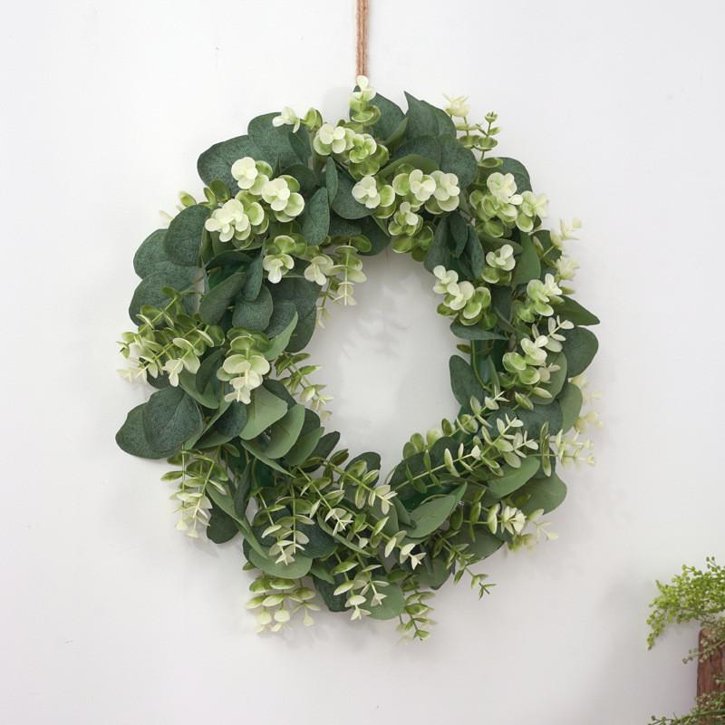 Lavender Circus Flower Faux Grass Wreath For Wedding Hall And Window Decoration