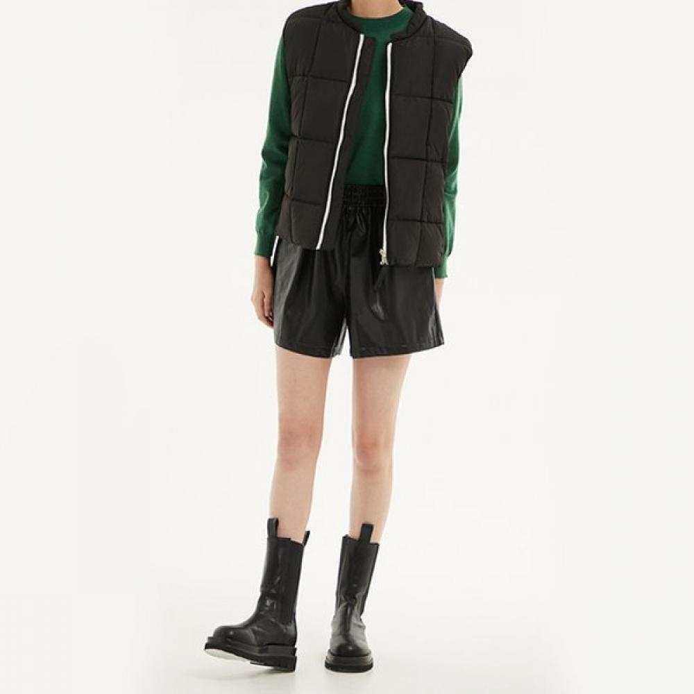 Lap Waistband Leather Short Pants An4lpa40