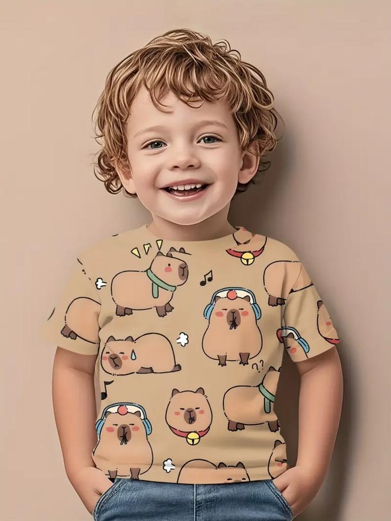 Funny Children's T-Shirts Dinosaur Pattern 3D Print Casual Cartoon Short Sleeved T-Shirts Outdoors Cute T-Shirts for Children