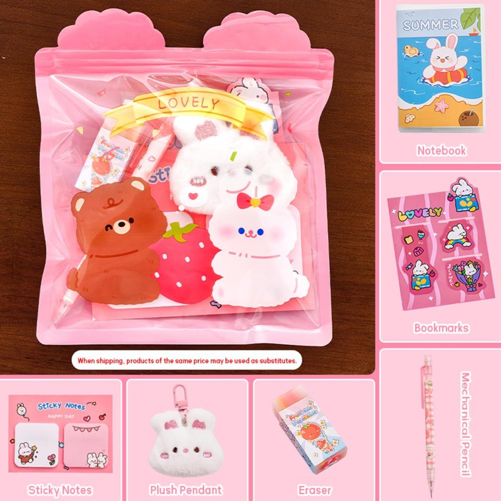 

6 шт./набор Панда/Кролик/Капибара/Астронавт Карандаш Канцелярский набор Закладки Блокнот Призы для студентов Rabbit