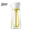 Salad Dressing Blender Glass Oil Dispenser with Built-In Mixer Leak-Proof Quick Bottle Easy-Clean Dishwasher Safe Condiment for Kitchen Grilling