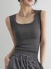 Women's Summer Ribbed Cotton Vest Tank Top - Versatile Sleeveless Camisole