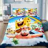 Cute Cartoon 3D Funny S-Spongebobs Duvet Cover Pillowcases Twin Full Queen King Size,Soft Microfiber Bedding Set For Kids Adults