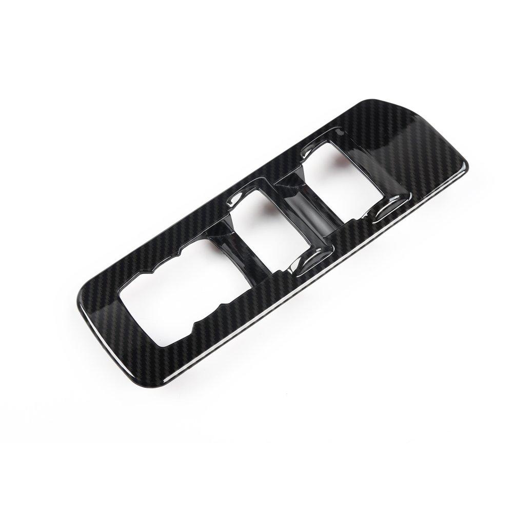 Voodonala Carbon Fiber Grain Window Lift Panel Switch Trims for Ford F150 2015-2020 Interior Decoration Accessories(Painted Carbon Fiber