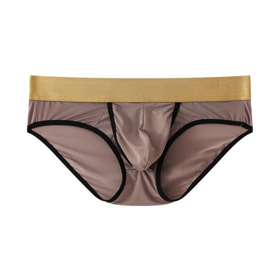 Men Briefs Low-rise Elastic Waistband Side Opening Design U-Convex Panties Breathable Underwear Daily Wear