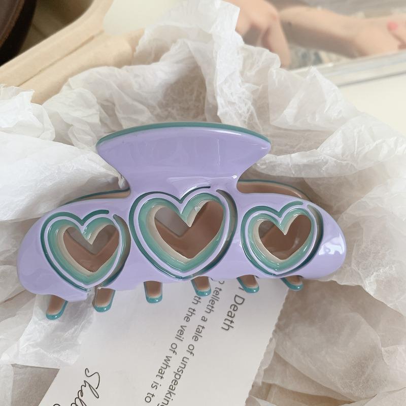 Fashion Hair Claws Women Acetate Hair Clips Hollow Out Solid Color Heart Shape Claw Clip Girls Hair Accessories Hair Clip New