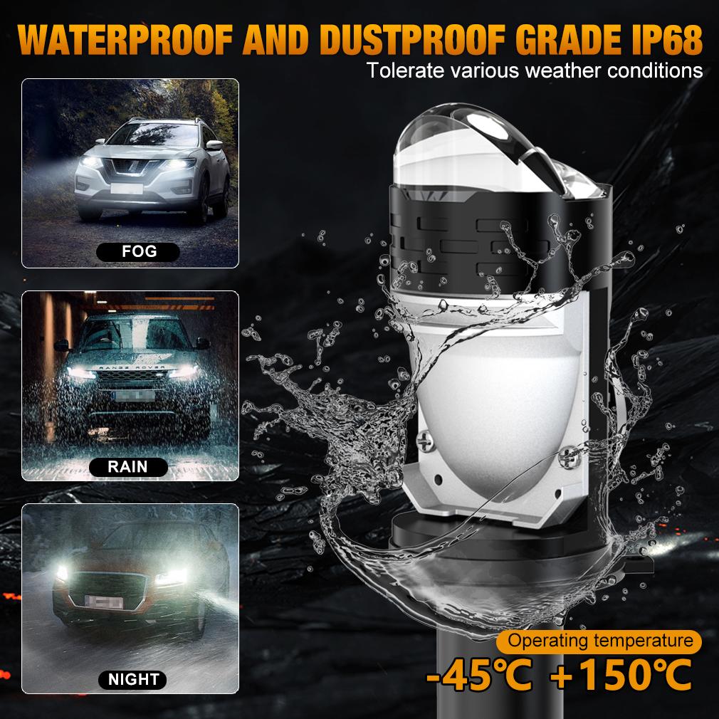 2Pcs Three Colors Dual Lens H4 LED Headlight Bulbs 110W 60000LM Car Projector Hi/Lo Beam Light Motorcycle Headlamp 6000K 4500K Warm White 3000K Yellow