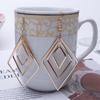 New Hollow Rhombus Dangle Earrings for Women Trendy Golden Color Geometry Metal Statement Drop Earrings Party Hook Ear Jewelry