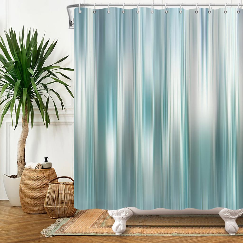 Gradient Duschdraperi Ränder Abstrakt Polyester Vattentät Modern Badrumsdekoration Badgardiner med Krok