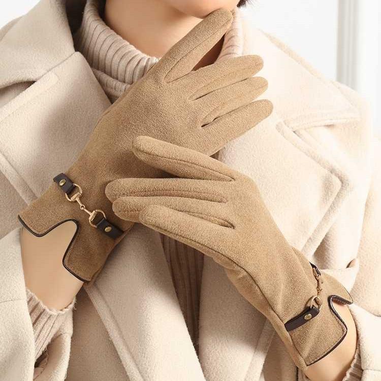 Gloves Women's Winter Velvet Cold Warm Gloves Riding Driving Touch Screen New Gloves