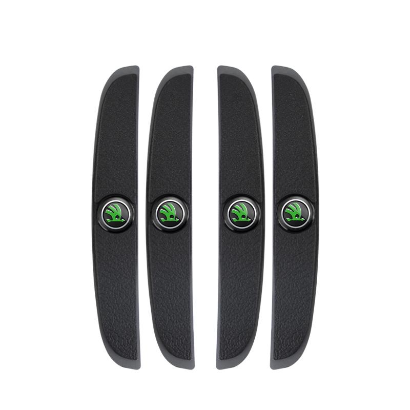 HFB4 4Pcs Rubber Anti Collision Strip Car Door Rearview Mirror Protector Stickers For Skoda Mk3 Yeti Kamiq Kodiaq Karoq Octavia Fabia