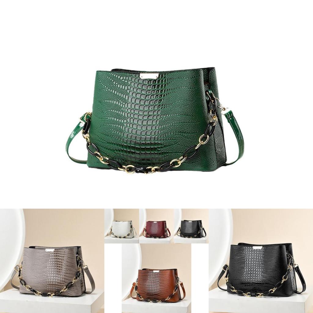 Chic Crossbody Bucket Bag For Women Modern Design Stylish Chain Detail And High Quality Pu Material