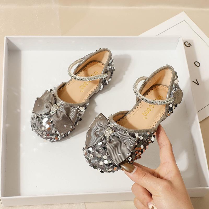 Girls' Sandals Summer New Performance Crystal Baotou Little Girls' Princess Sandals Medium Large Children's Soft Bottom