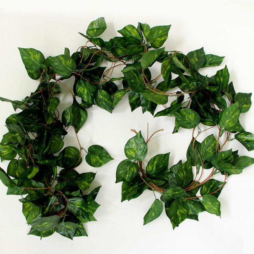 Artificial Rattan Ivy Vine with Green Grape Leaves and Chlorophytum Ceiling Decor