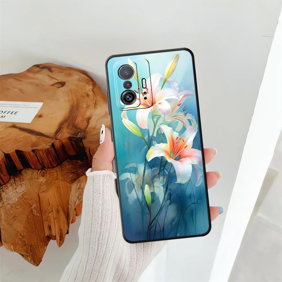 Case for Xiaomi Mi 11 12T Pro 12 11T 14 10T 13 Lite 12X Funda Phone Cover Simple Flower