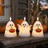 Festival Atmosphere Lighting Halloween Ghost Flameless Candle, Cute Holding BOO Letter Tealight, Table Centerpieces Battery Operated LED Flickering