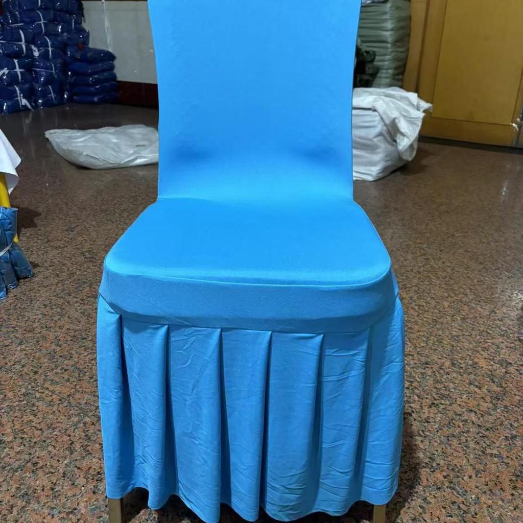 Verdickte elastische Faltenrock-Stuhlhusse für Hochzeiten & Konferenzen