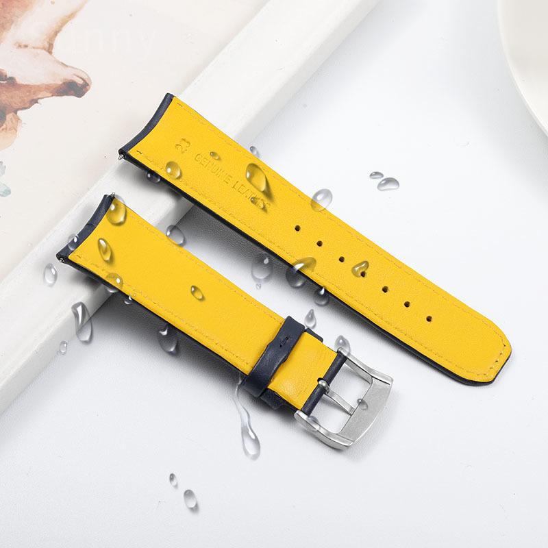 For Citizen Blue Angel 2 Generation Genuine Leather Men 22 23mm Eco-Drive Original Blue Yellow Line High Quality Watch Strap