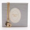 Dior CD Logo Necklace Plated Gold/Rhinestone 7.2g Women Used