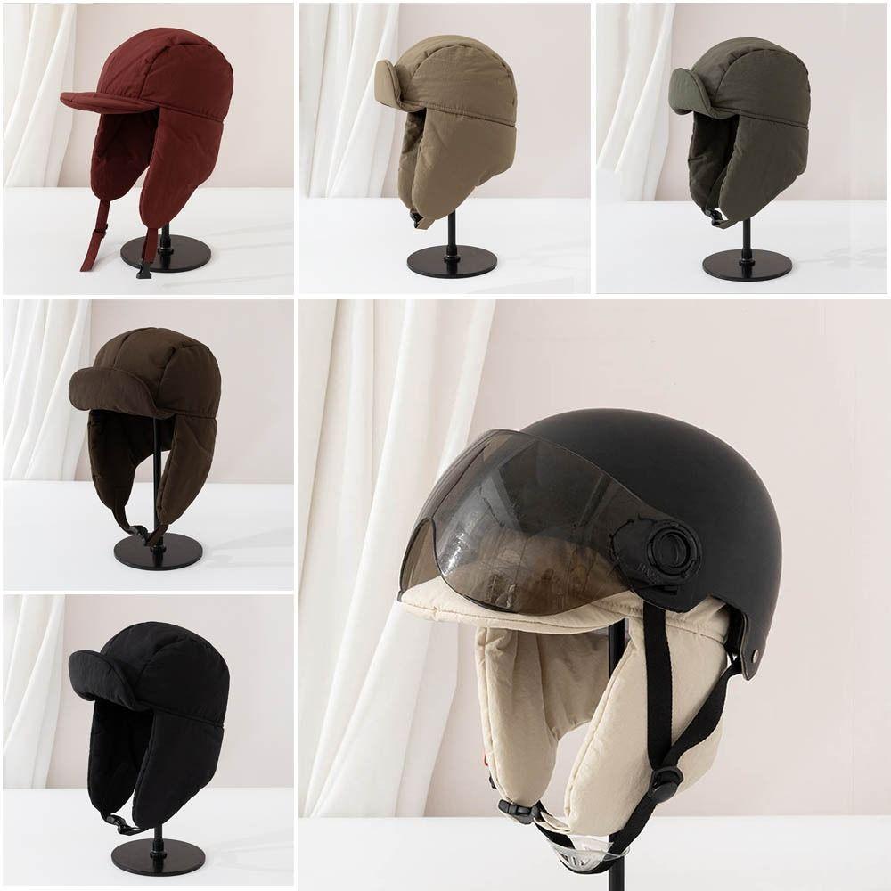 Eiderdown Bomber Hat Cycling Ushanka Fur Hat Outdoors Winter Cap for Men Women