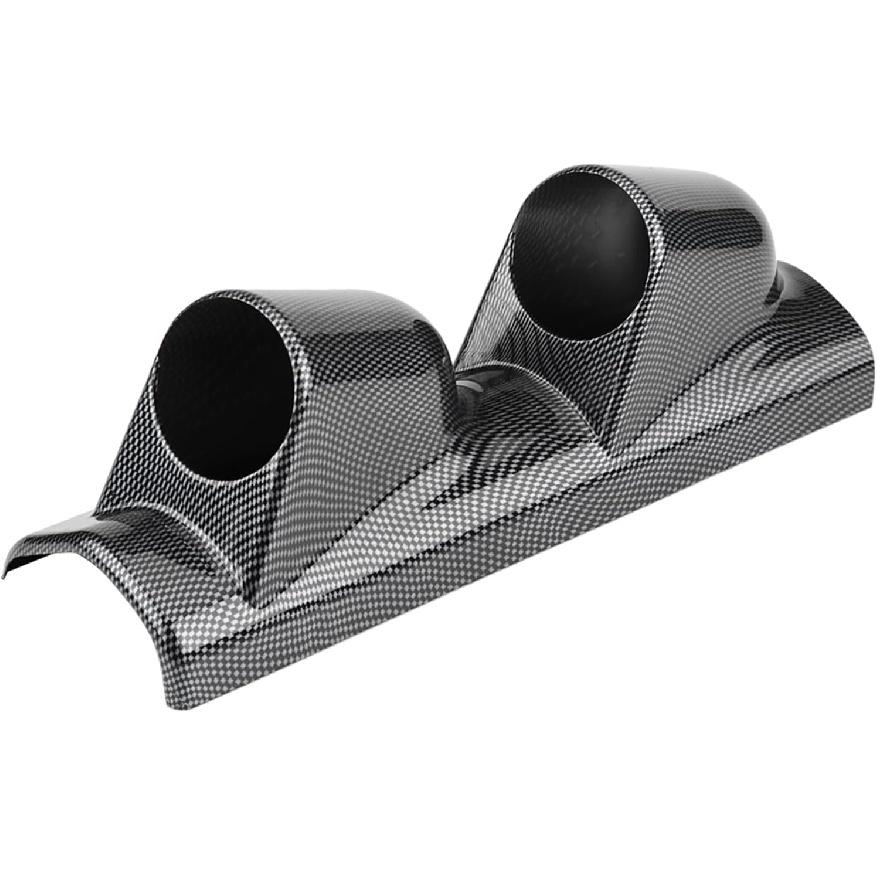 Carbon Fiber Universal Meter Gauge Pillar Mount Pod Holder Bracket Gauge Holder, for Auto Truck Boat Motorcycle (2 Hole)